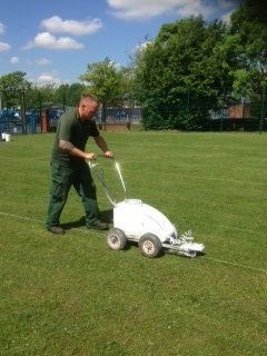 Image of lining out a sports field